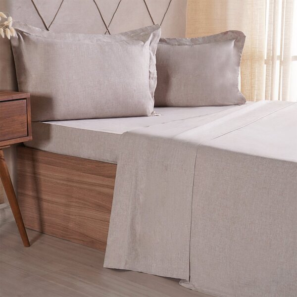 Jogo De Cama Casal 4 Pçs Line Stile 100% Poliéster 138x188x30