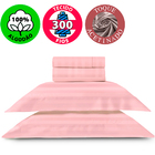 Jogo De Cama Casal 4 Peças 100 Algodão Premium Percal 300 Fio