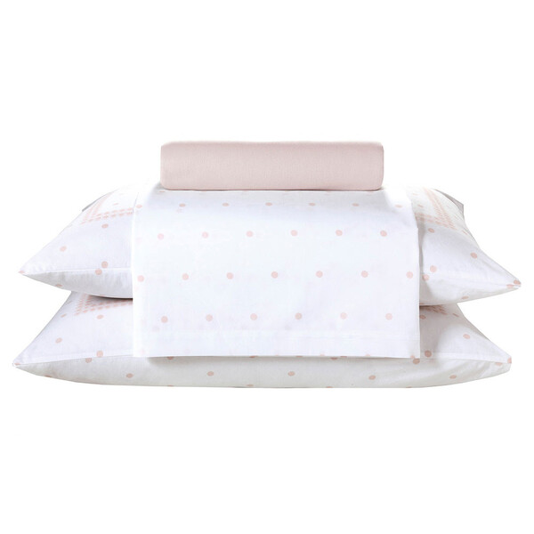 Jogo De Cama Casal 4 Peças Lençol Com Elástico 100 Algodão Pe