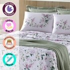 Jogo De Cama Casal 4 Peças Lençol Com Elástico 100 Algodão Pe