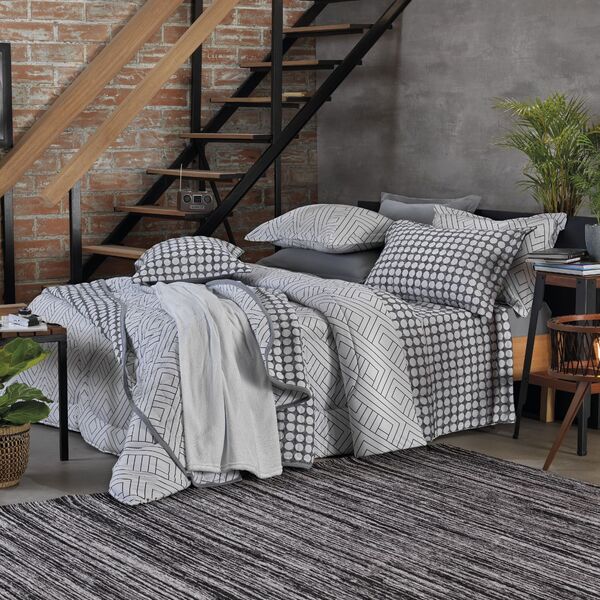 Jogo De Cama Casal 4 Peças Porto Franco Cinza Un