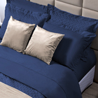 Jogo De Cama Casal Azul Marinho 100% Algodão 200 Fios 3 Peças