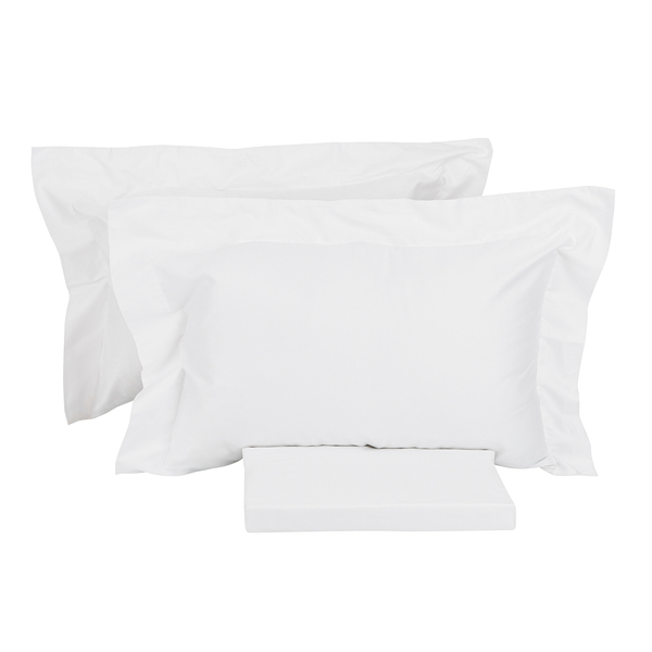 Jogo de Cama Casal Domos 270 Fios Algodão Branco Karsten