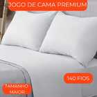 Jogo De Cama Casal Duplo 4 Peças Sultan Realce Premium Branco