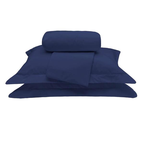 Jogo De Cama Casal King 04 Peças Tous Les Jours Azul Marinho