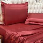 Jogo De Cama Casal King Seda 4 Peças Vermelho