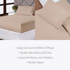 Jogo De Cama Casal Lençol Fronha Completo Liso 3 Peças Cáqui