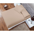 Jogo De Cama Casal Lençol Fronha Completo Liso 3 Peças Cáqui