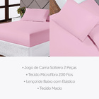Jogo De Cama Casal Lençol Fronha Completo Liso 3 Peças Rosa