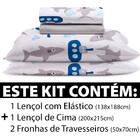 Jogo De Cama Casal Lençol Infantil 4 Peças Estampado Bf Colch