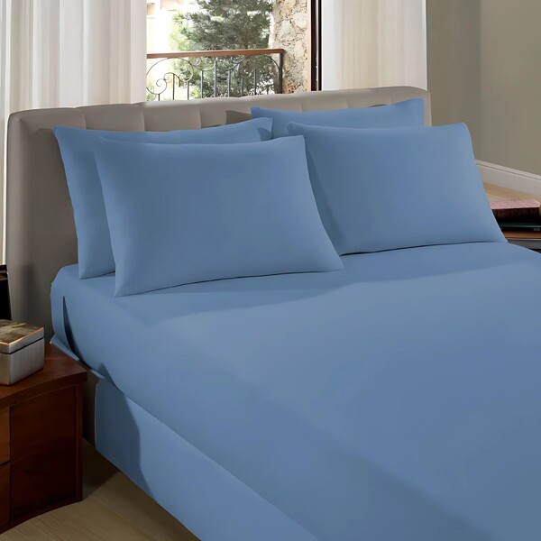 Jogo De Cama - Casal - Malha - 3 Peças - 100% Algodão -  Fio