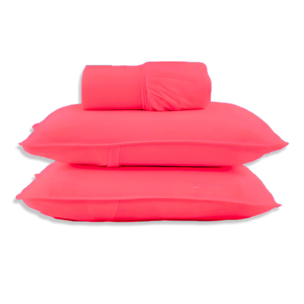 Jogo De Cama - Casal - Malha - 3 Peças - 100% Algodão - Cerej