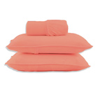 Jogo De Cama - Casal - Malha - 3 Peças - 100% Algodão - Salmã