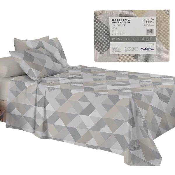 Jogo De Cama Casal Nilo Super Cotton Duplo 4 Peças Camesa 1.0