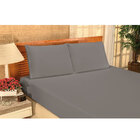 Jogo De Cama Casal Padrão Microfibra Cinza 3 Peças Microfibra