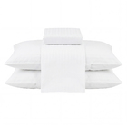 Jogo de Cama Casal Padro Stripes 4 Peas Polister Branco Beca Decor