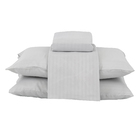 Jogo de Cama Casal Padro Stripes 4 Peas Polister Cinza Beca Decor