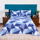 Jogo De Cama Casal Queen 03 Peças Tecido Piquet Azul 2,20x2,5