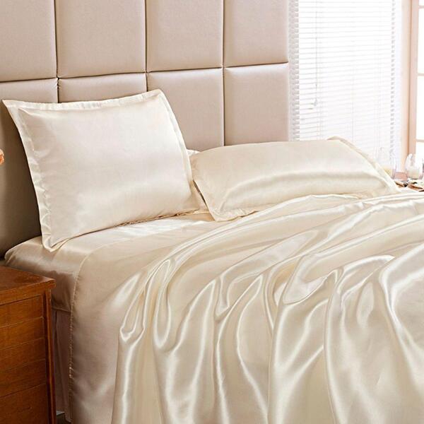 Jogo De Cama Casal Queen Seda 4 Peças Palha