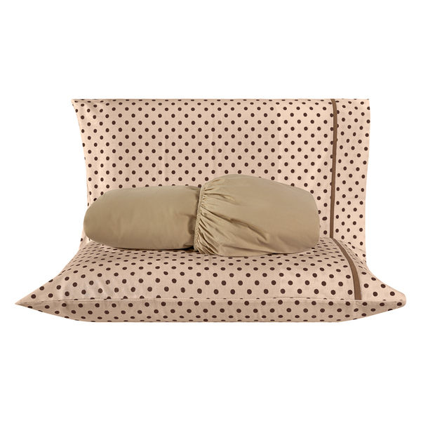 Jogo De Cama Chicago Estampado Caqui Poá Queen 03 Peças - Per