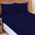 Jogo De Cama City Azul Marinho Liso Solteiro 02 Peças - Malha