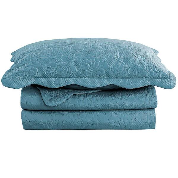 Jogo De Cama Colcha King Fiore Azul Microfibra 3 Peças - Came