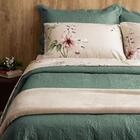 Jogo De Cama Colcha Queen Fiore Verde Microfibra 3 Peças - Ca