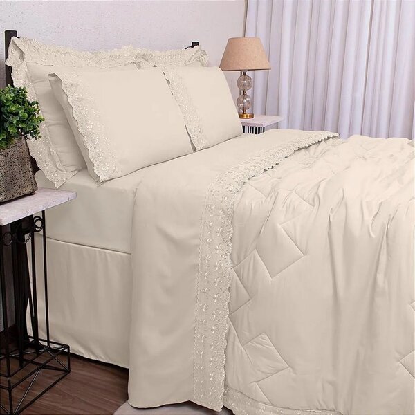 Jogo De Cama Com Renda Sonata Naira 4 Peças - Buettner Pérola