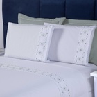 Jogo De Cama Damasco Queen 4 Peças 100% Poliéster 200 Fios -