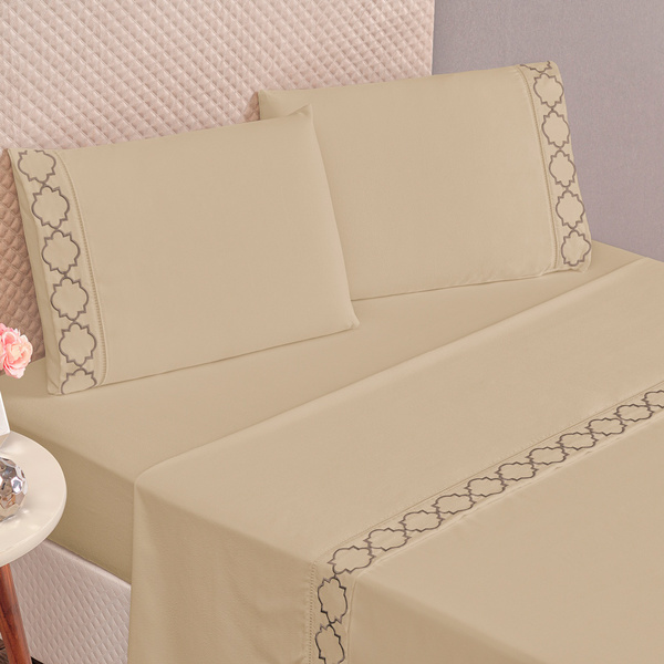 Jogo De Cama Definitive Caqui King 04 Peças - Micropercal 300