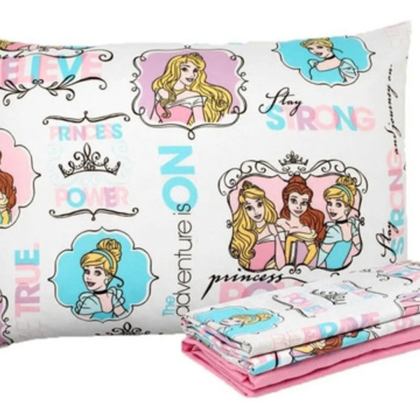 Jogo De Cama Duplo Solteiro Disney Princesas Lençol Fronha