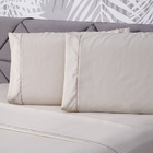 Jogo De Cama Essential Liso Bege King 04 Peças - Percal 200 F