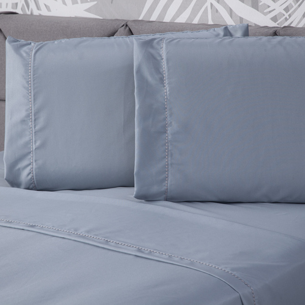 Jogo De Cama Essential Liso Cinza King 04 Peças - Percal 200