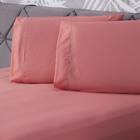Jogo De Cama Essential Liso Rosê Casal Padrão 03 Peças - Perc