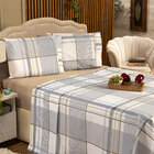 Jogo De Cama Estampado Ravena Caqui King 04 Peças - Percal 20