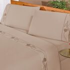 Jogo De Cama Imperial Caqui Solteiro Percal 180 Fios 03 Peças