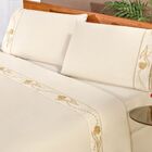 Jogo De Cama Imperial Palha Queen Percal 180 Fios 04 Peças