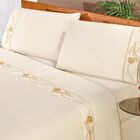 Jogo De Cama Imperial Palha Solteiro Percal 180 Fios 03 Peças