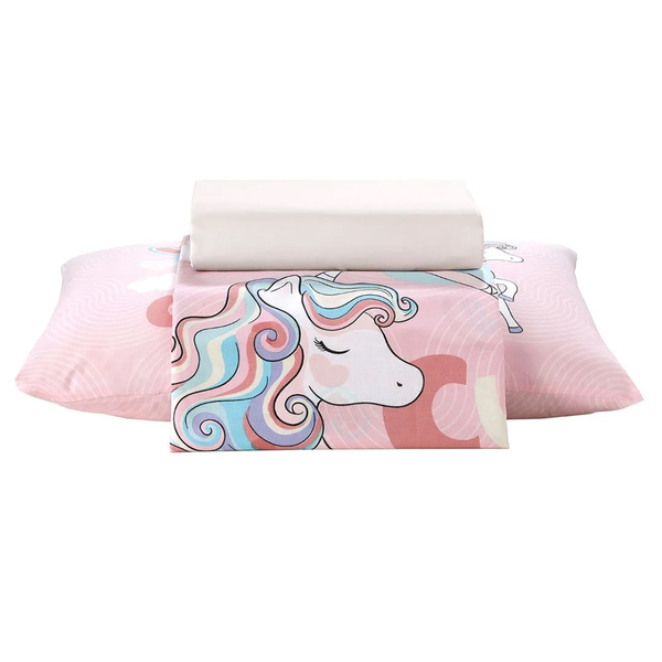 Jogo De Cama Infantil - Fantasia Unicornio - 100% Algodão - 3