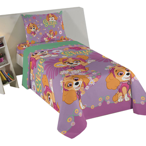 Jogo de Cama Infantil Lepper Patrulha Canina Menina Solteiro 3 Peças ...