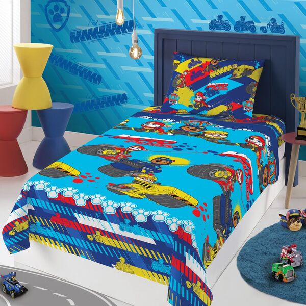 Jogo De Cama Infantil Solteiro 3 Peças Lepper Azul Un