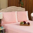 Jogo De Cama King 03pçs Percal Liso 200 Fios Rosê