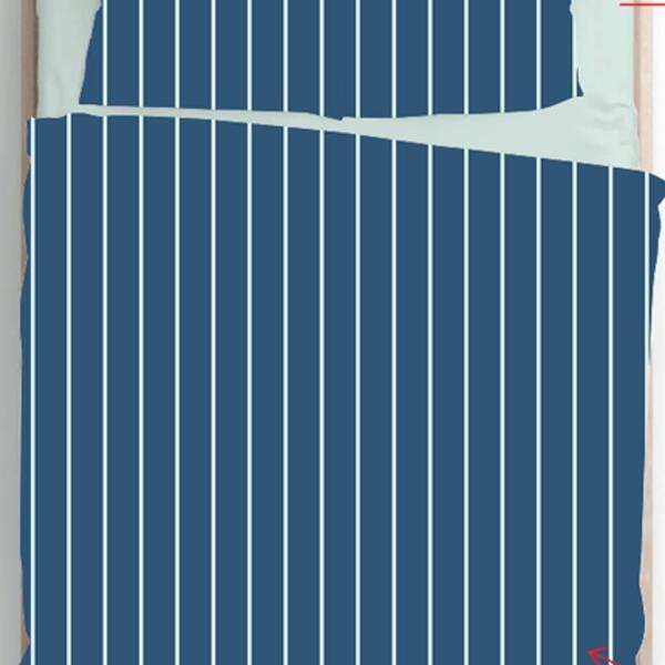 Jogo De Cama King 180 Fios Linear Azul - A\casa