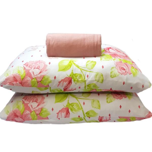 Jogo De Cama King 3 Peças Algodão Estampado Elástico