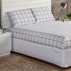 Jogo De Cama King 3 Peças Percal Algodão 180 Fios Atual Quadr