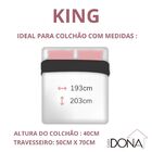 Jogo De Cama King 400 Fios Branco Ponto Palito 4 Peças