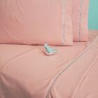 Jogo De Cama King 400 Fios Salmão Ponto Palito 4 Peças