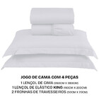 Jogo De Cama King 4 Peças Percal 300 Fios Bf Colchões