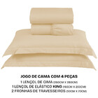 Jogo De Cama King 4 Peças Percal 300 Fios Bf Colchões
