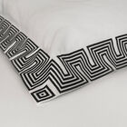 Jogo De Cama King Bordado The Skyline Preto E Branco 300 Fios